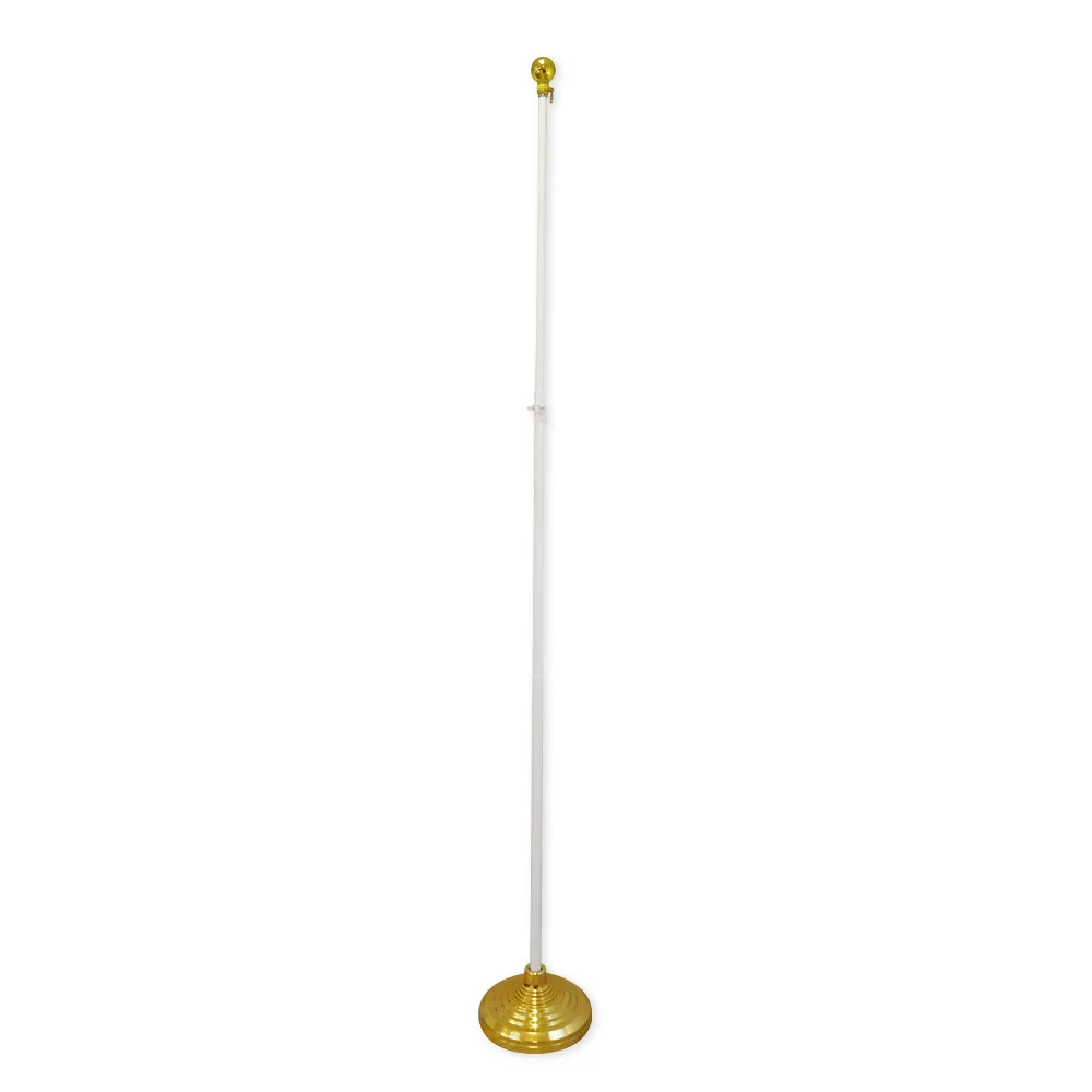 8ft White Aluminum Flag Pole (Ball Top)
