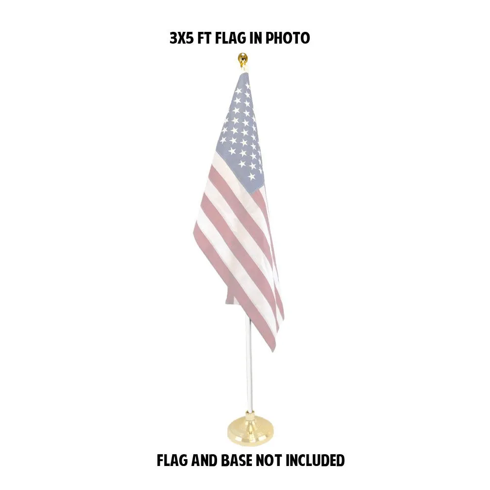 8ft White Aluminum Flag Pole (Ball Top)