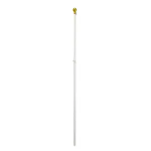 8ft White Aluminum Flag Pole (Ball Top)