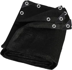 90% Black 10 ft X 24 ft Heavy Duty Shade Mesh Tarp Shade Cloth Taped Edge with Grommets for Outdoor Plant Cover Patio Tomatoes Barn Kennel Greenhouse
