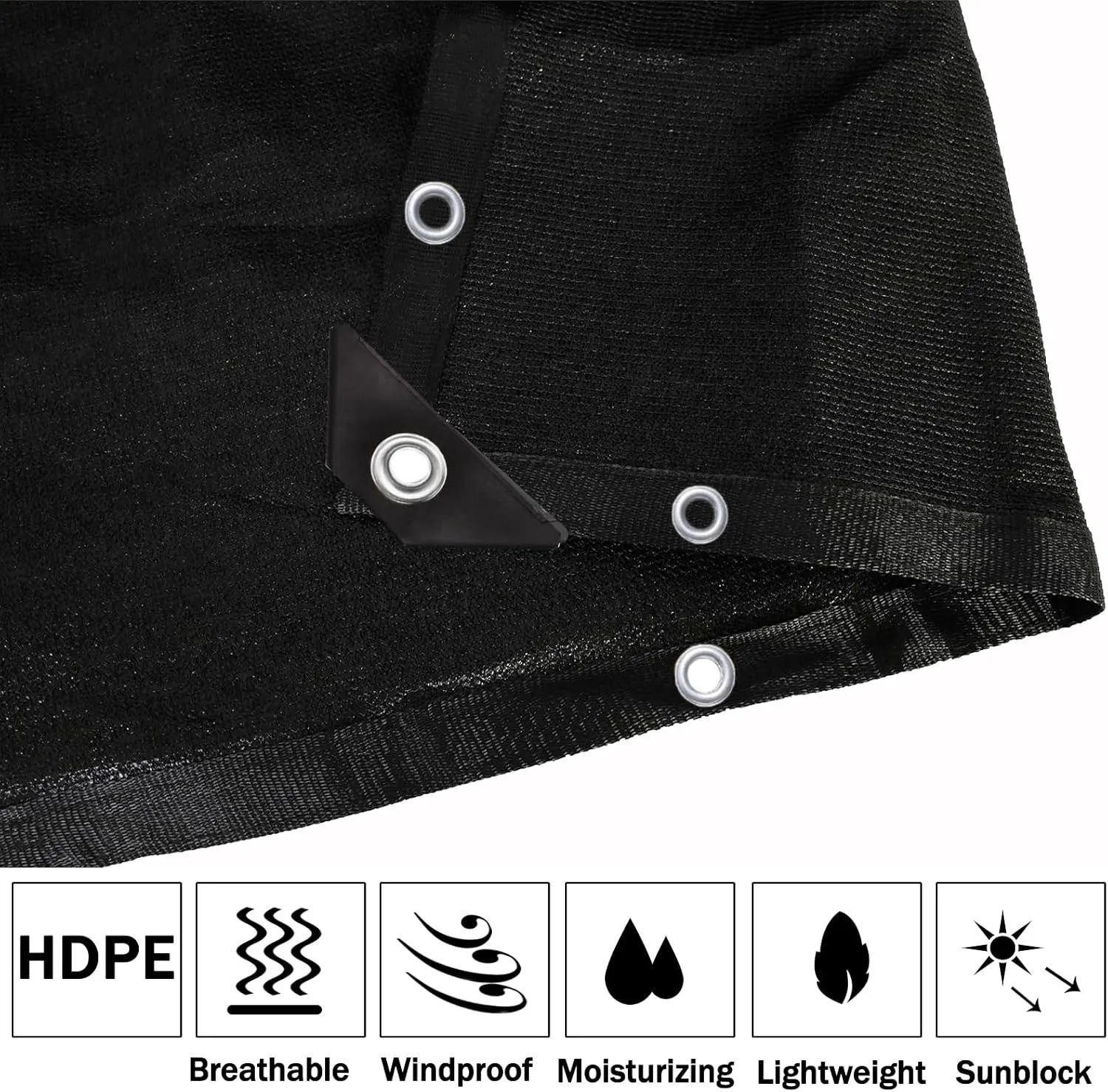 90% Black 10 ft X 24 ft Heavy Duty Shade Mesh Tarp Shade Cloth Taped Edge with Grommets for Outdoor Plant Cover Patio Tomatoes Barn Kennel Greenhouse