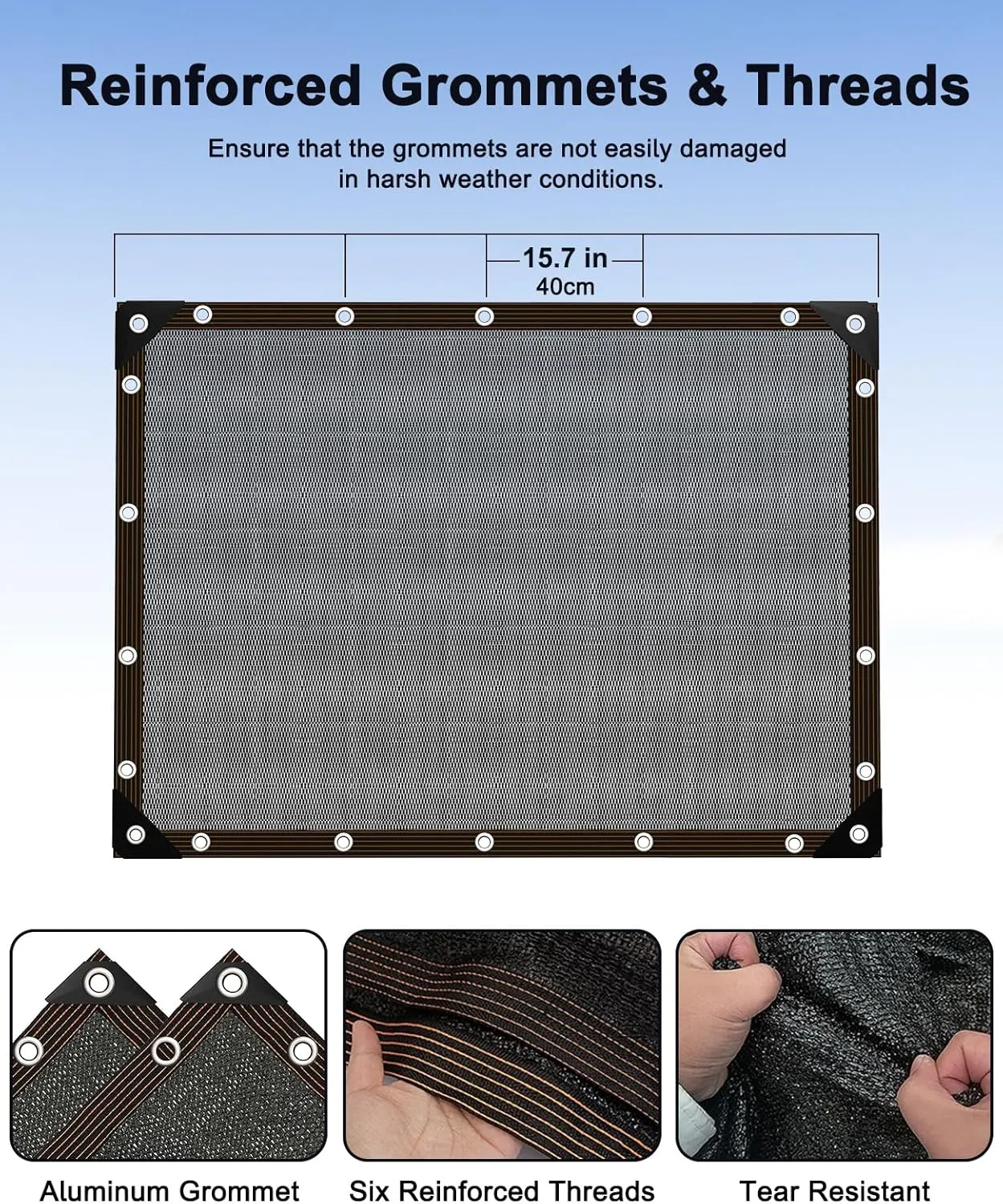 90% Shade Cloth,10x14ft Tear Resistant Sun Shade Net with Reinforced Grommet,Durable Garden Shade Tarp Cover for Greenhouse,Plant Cover, Chicken Coop,Patio and Pergola,Black