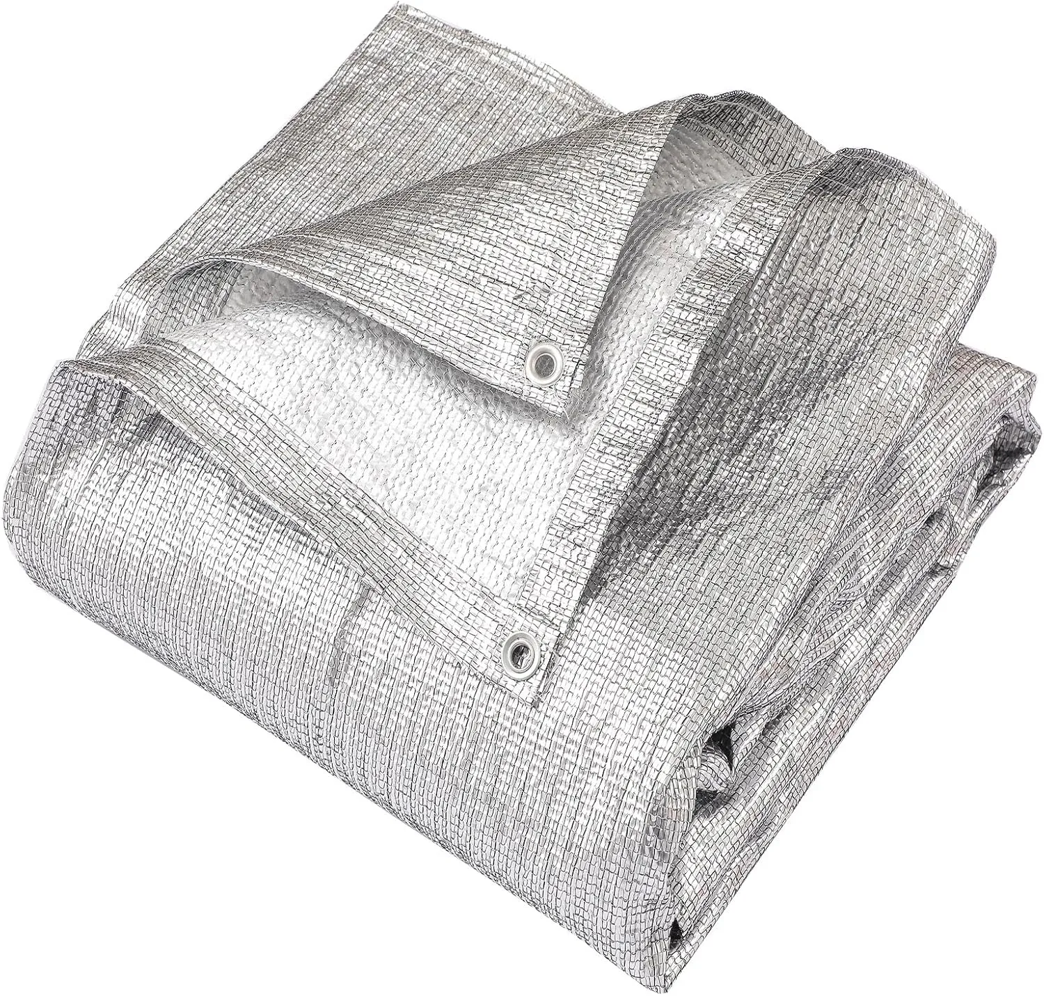 95% Aluminum Foil Shade Cloth Heavy Duty Shade Mesh Tarp Sun Block Fabric Cover Canopy Sun Pet Shade Garden 10ft x 18ft