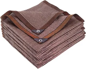 95% UV Block Sun Shade Net, Outdoor Mesh Tarp for Garden, Plants, Patio & Greenhouse - Easy to Install, Brown, 2x4m (7'x13') - Premium Sun Protection