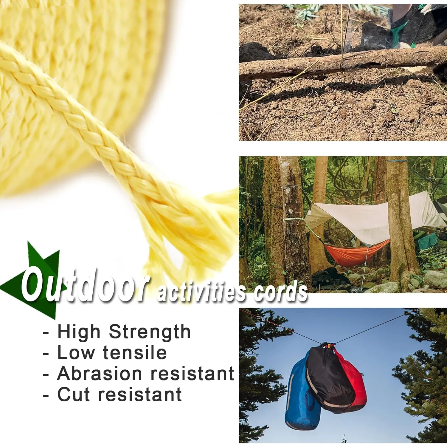 9KM DWLIFE Braided Kevlar Cord, 100lb~2000lb, High Tensile Strength, Abrasion, Flame Retardant, Kite String, Fishing Line, Model Rocket Shock, Hammock Tarp Ridgeline, Tactical Survival Paracord