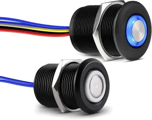 Acegoo RV 3 Way Dimmer Kit DC12V All-Aluminum 3-Way Dimming Switch for Boat Motorhome Camper Van Trailer Truck Car LED Strip Light, Multi Location On/Off/Dimming Switch, DC12-24V 6Amps (Black)