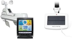 AcuRite Iris (5-in-1) Indoor/Outdoor Wireless Weather Station with Solar Power Pack for Indoor and Outdoor Temperature, Humidity, Wind Speed and Direction, and Rainfall with Digital Display (01512M)