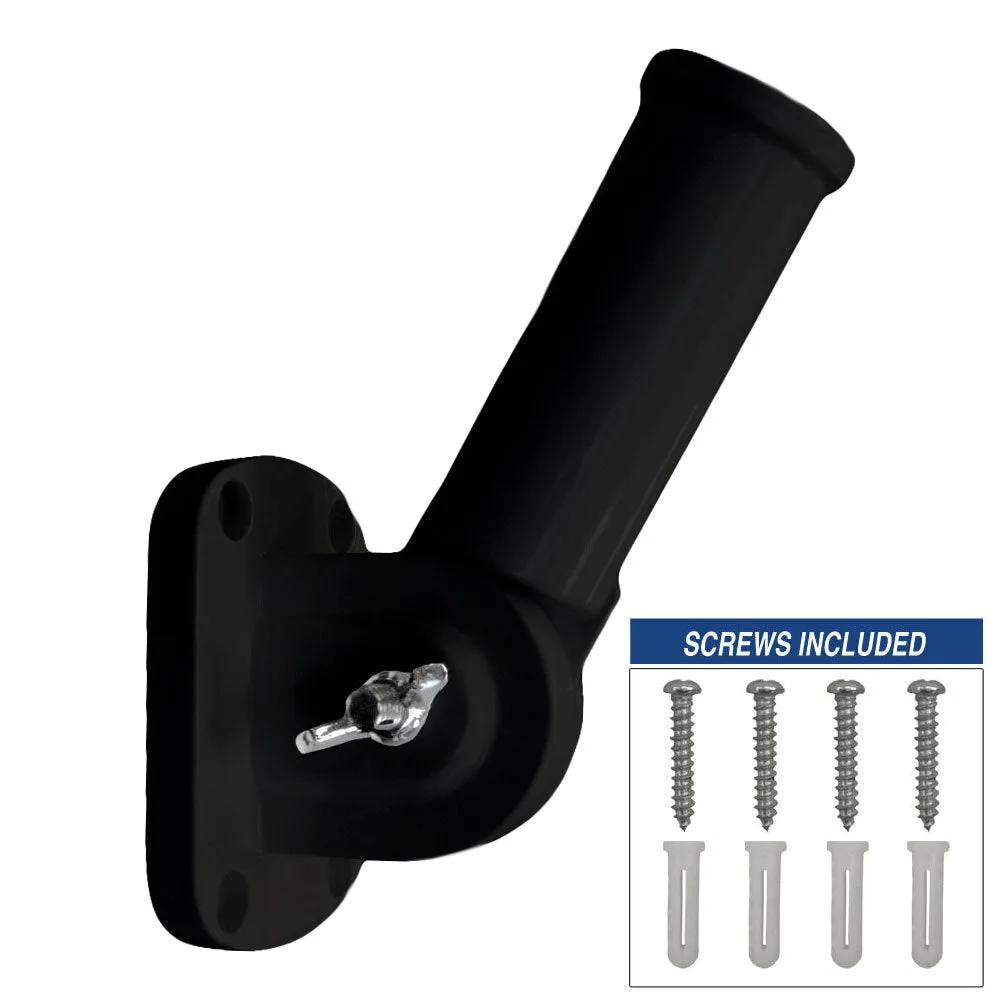 Adjustable Aluminum Bracket for Flag Pole (Black)