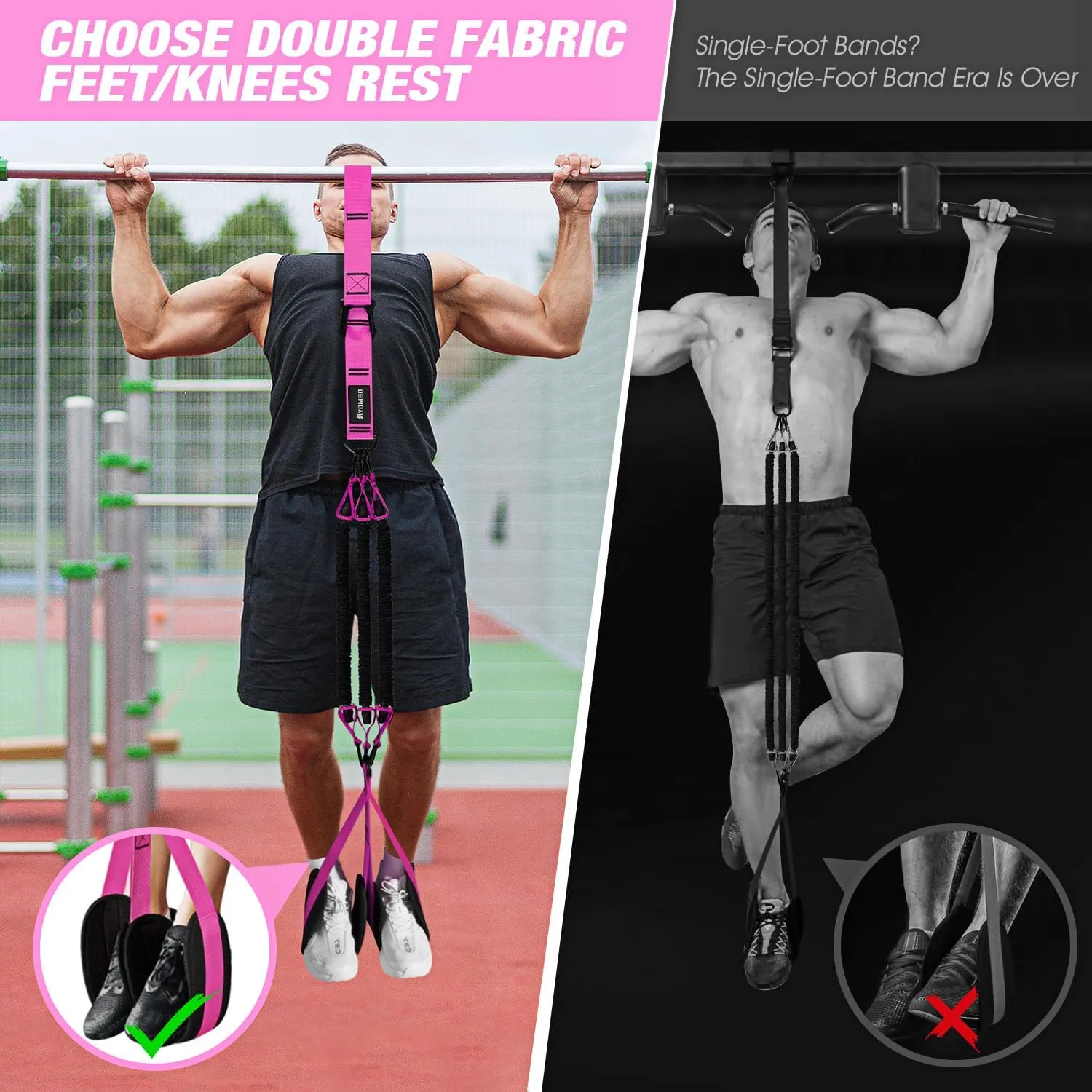 Adjustable Heavy Duty Pull Up Assist Equipment with 4 Assistance Bands - Resistance Bands for Pull Up Bar Workout - Home Gym Fitness Exercise Strength Training