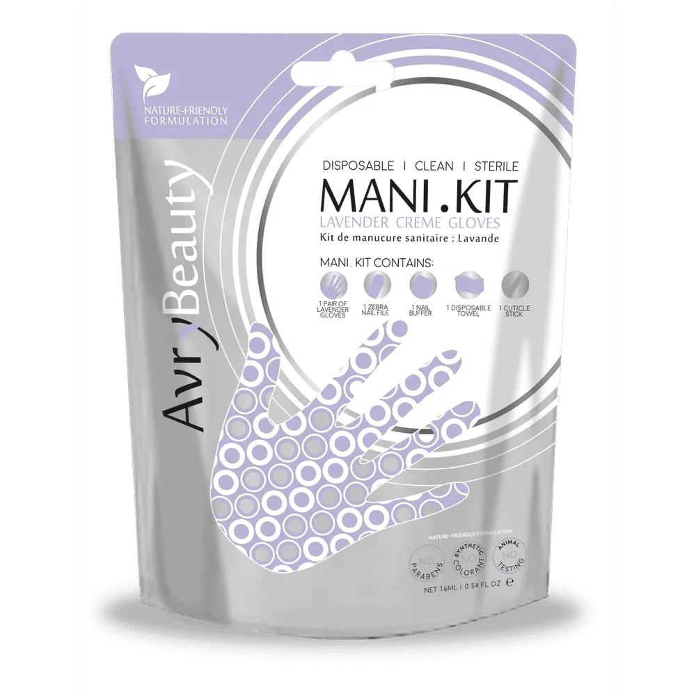 All-In-One Disposable MANI Kit with Lavender Gloves