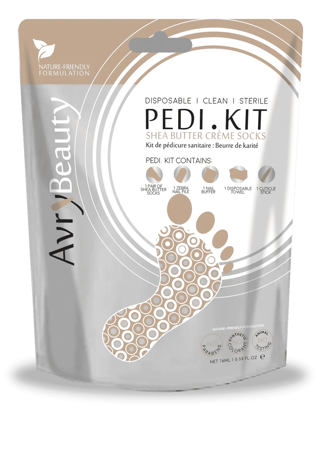 All-In-One  Disposable PEDI Kit with Shea Butter Socks
