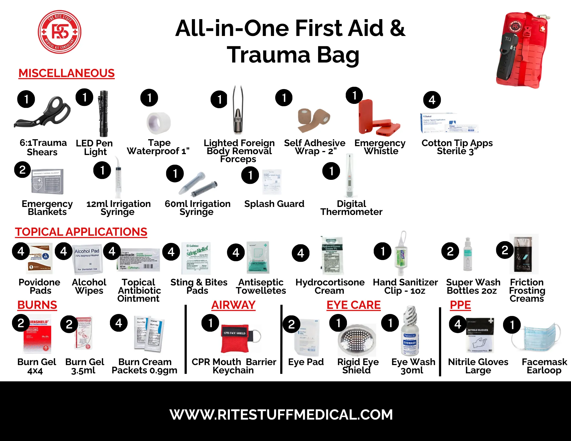 ALL-IN-ONE FIRST AID & TRAUMA BAG
