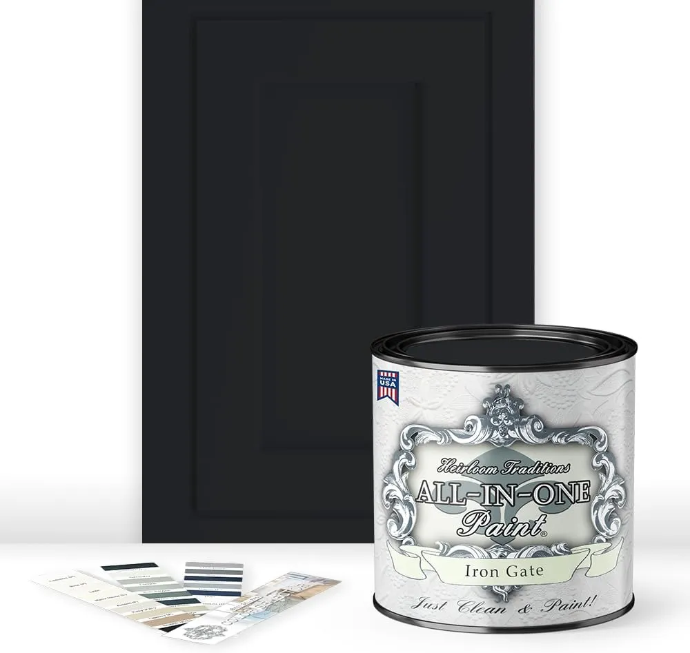 ALL-IN-ONE Paint, 2 Quart Cabinet Paint Bundle and Tool Kit - Iron Gate