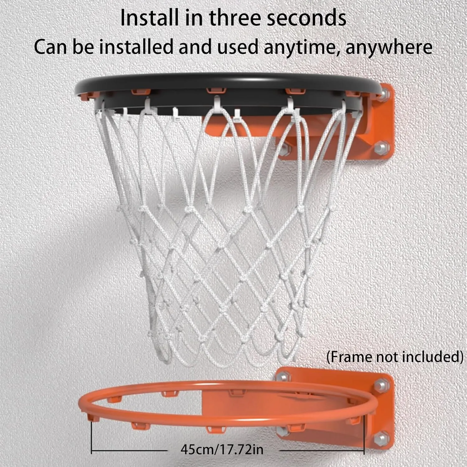 All-Weather Netball Hoop Nets, Professional Size (45 Centimeter) - Anti Whip Basketball Netting for Goal Hoop Rim Cylinder