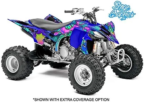 All Years Raptor 350 Zany Teal Senge Graphics Kit Compatible with Yamaha