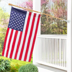 American Flag with 4KD Wooden Flag Pole