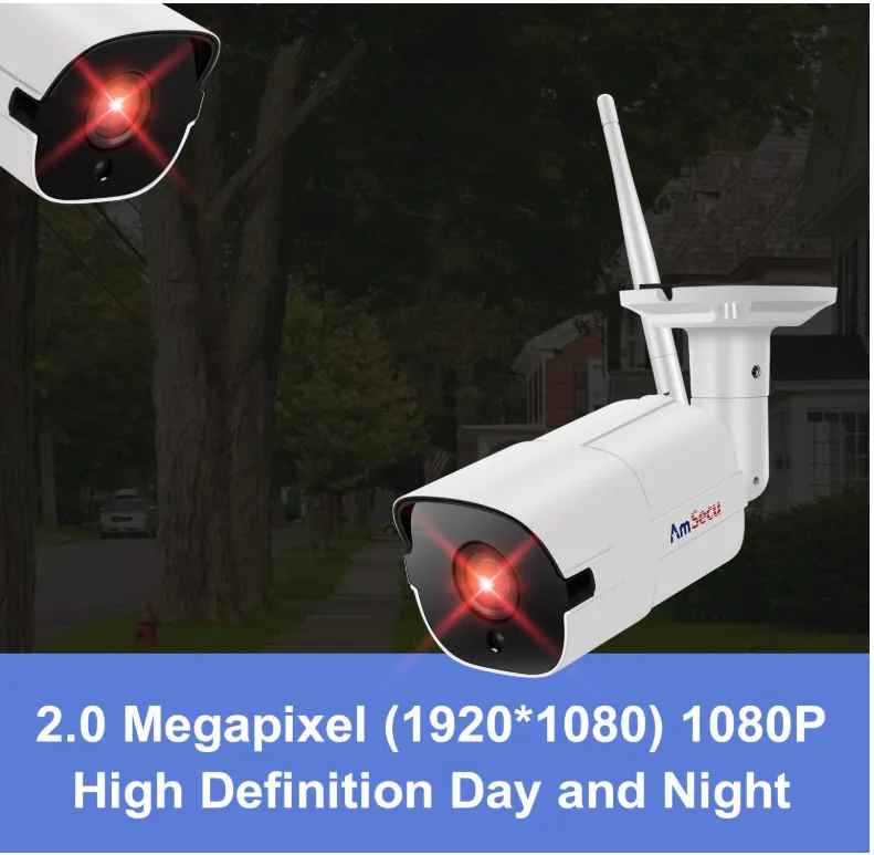 AmSecu 4 Channel WiFi All in ONE Wireless Security System 2TB