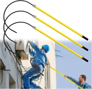 Anti-Electric Shock Rescue Tube，Lifesaving poleYellow Insulated Rescue Hook Electrical Safety Pole, Lifeguard Rescue Pull Bar 20 Inches Opening, Commercial Public Emergency Protective Equipm