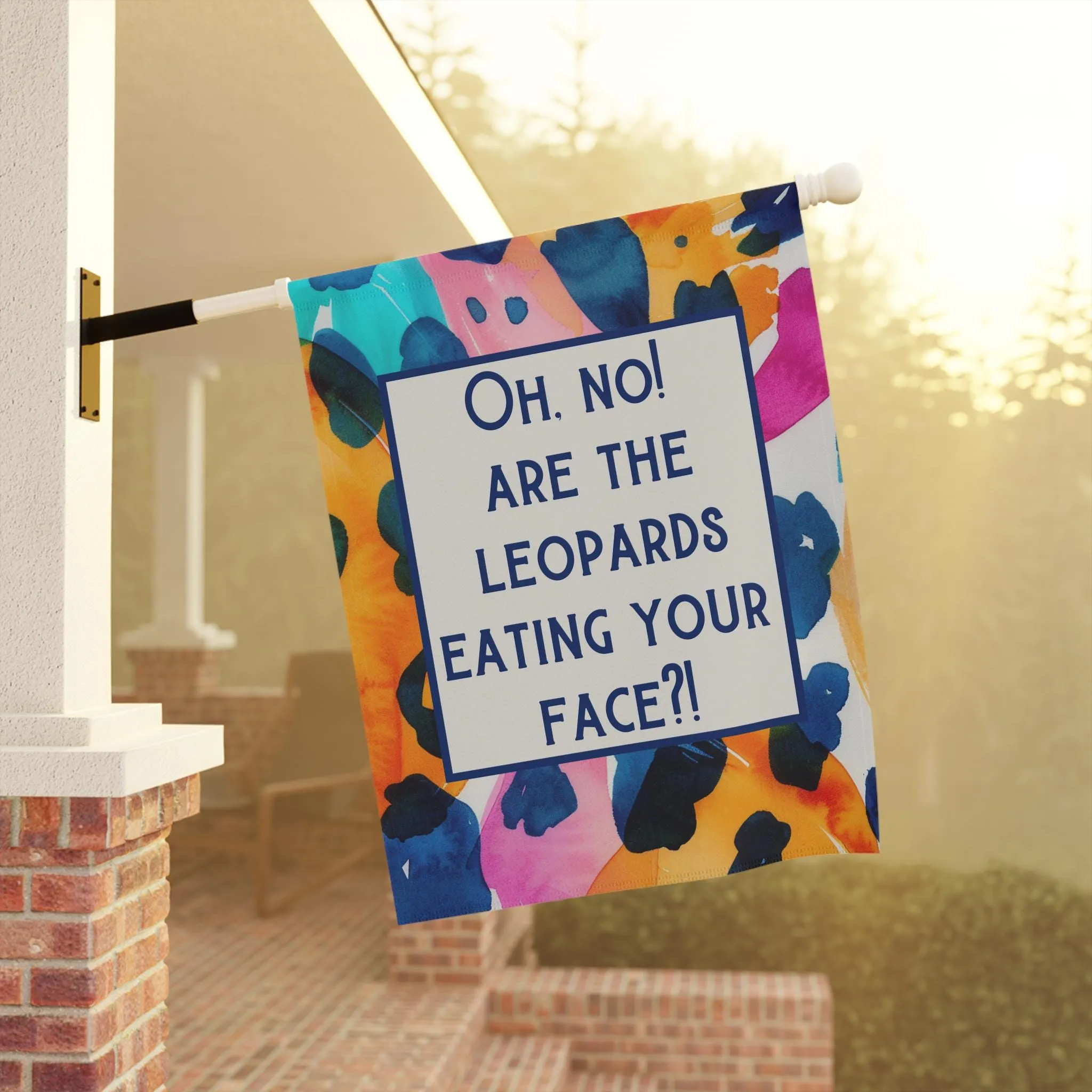 Anti-MAGA funny Trump flag, Knowledgeable staff activist Anti-trump banner, eating yard garden antifascist Fuck faces sign, gift, Leopards merch Subtle feminist Best-selling deal