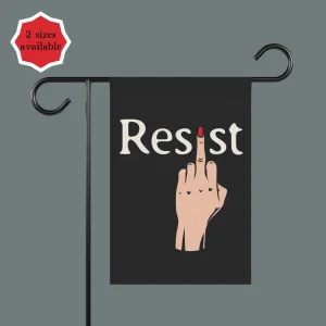 AntiMAGA feminist eating funny Leopards flag, Client-focused service gift sign, yard Fuck banner, Resist merch Anti-trump activist antifascist garden Trump faces Special members discount