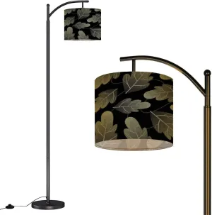 Arc Floor Lamps Leaves for Forest Ecology Nature Modern LED Adjustable Lampshade Standing Light for Living Room Reading Bedroom Office