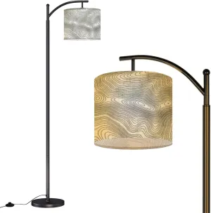 Arc Floor Lamps Topographic map Contour map Elevation Contour map Geographic World Modern LED Adjustable Lampshade Standing Light for Living Room Reading Bedroom Office
