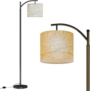 Arc Floor Lamps Topographic map Modern LED Adjustable Lampshade Standing Light for Living Room Reading Bedroom Office