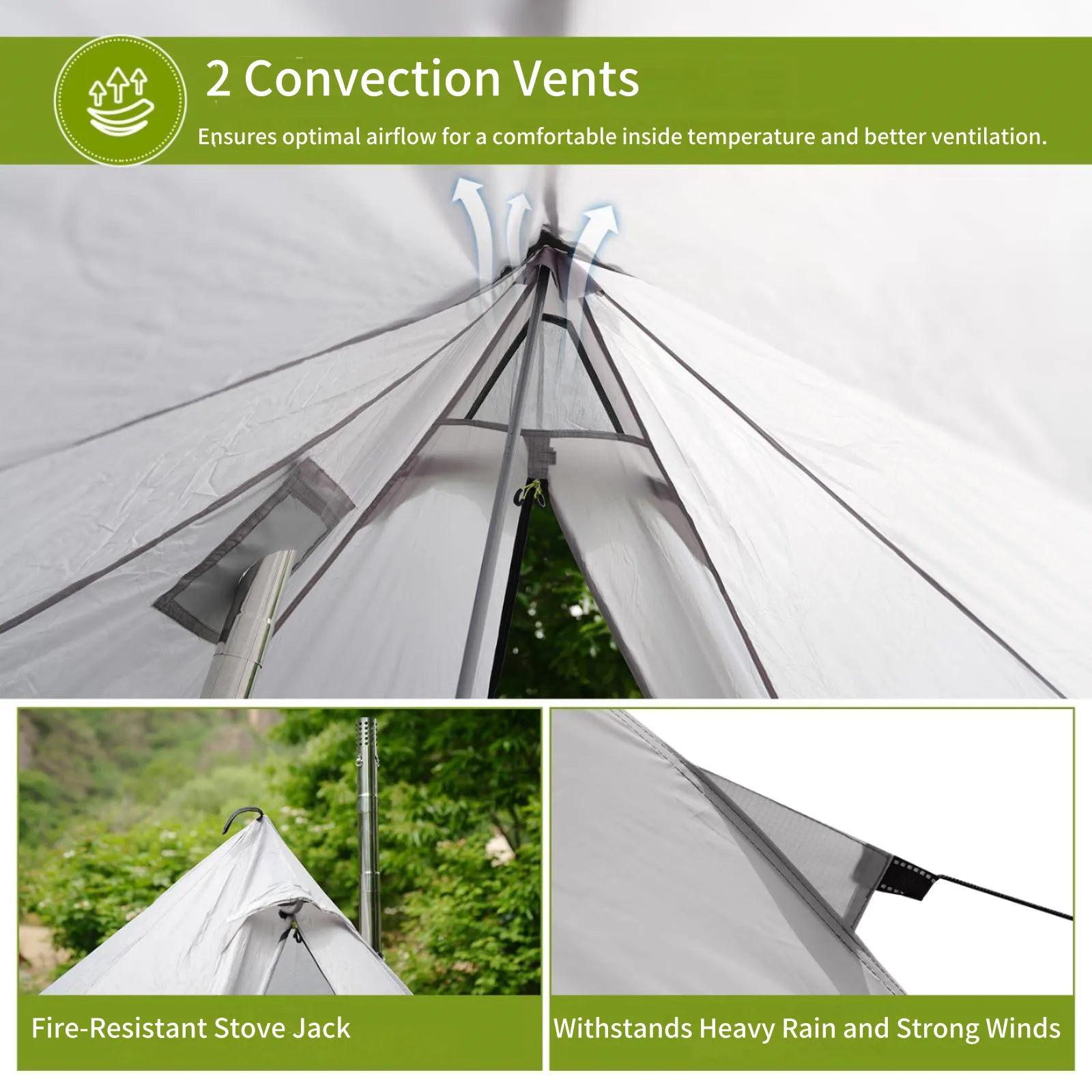 ATEPA BRESCIA 1-Person Ultralight Camping Tent with Stove Jack