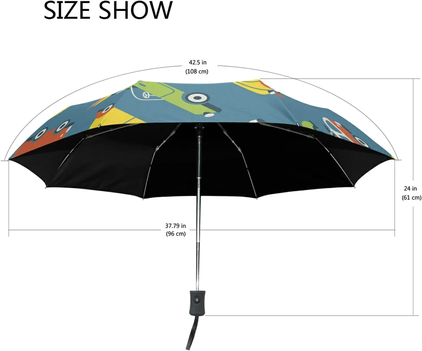 Automatic Folding Umbrella, Portable Strong Travel Rain Umbrella, Auto Open/Close Lightweight Compact Sun Anti-UV Parasol