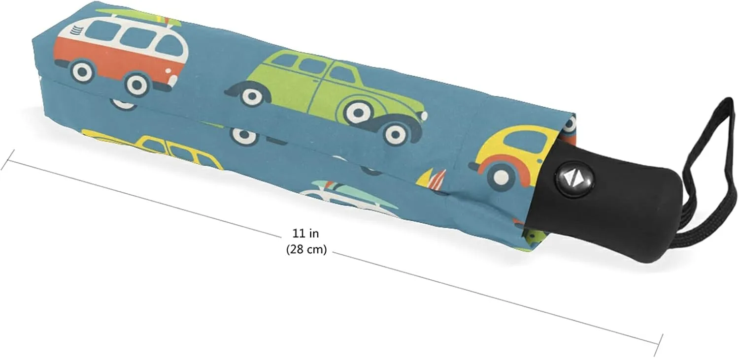 Automatic Folding Umbrella, Portable Strong Travel Rain Umbrella, Auto Open/Close Lightweight Compact Sun Anti-UV Parasol