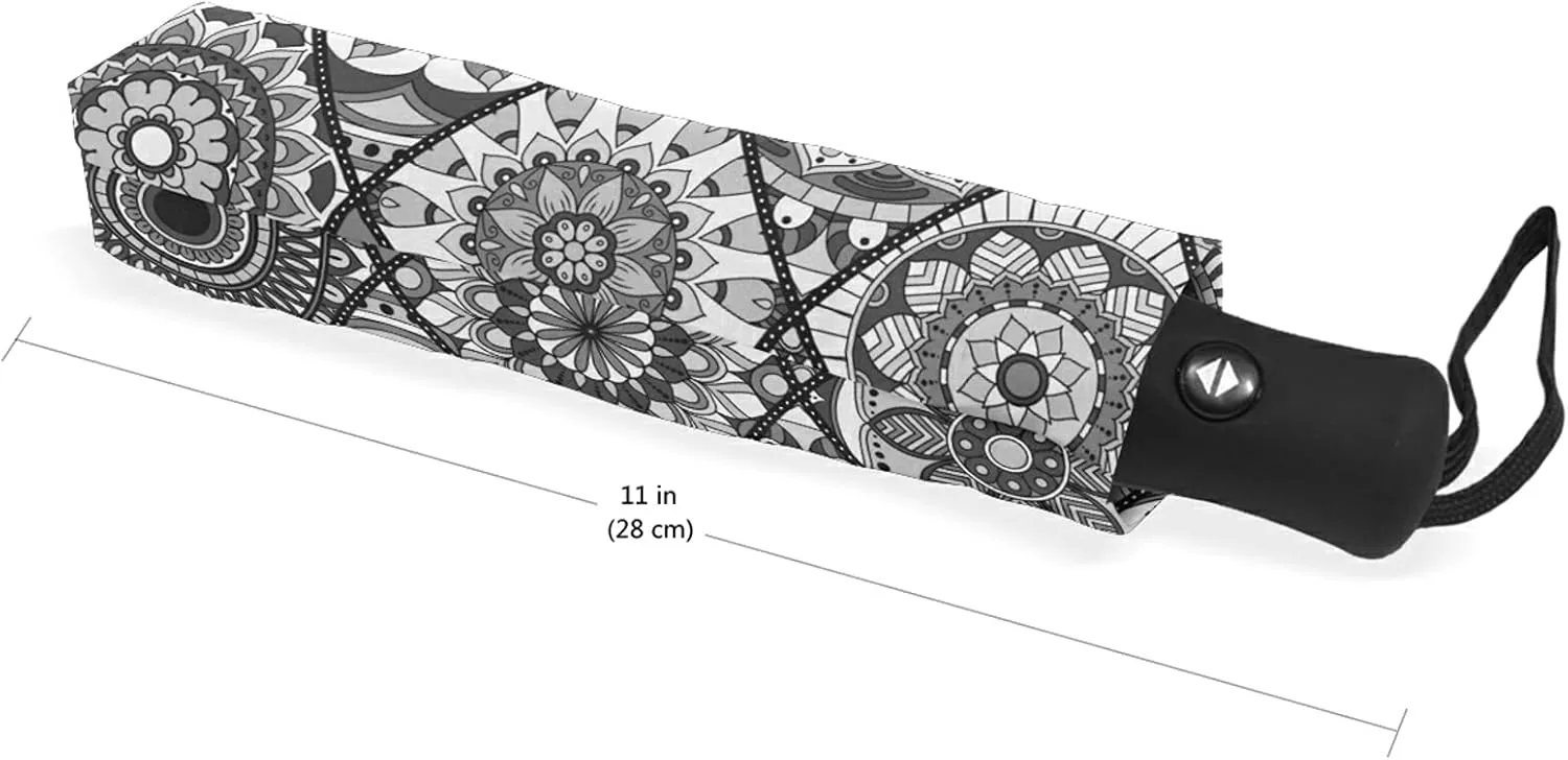Automatic Folding Umbrella, Portable Strong Travel Rain Umbrella, Auto Open/Close Lightweight Compact Sun Anti-UV Parasol