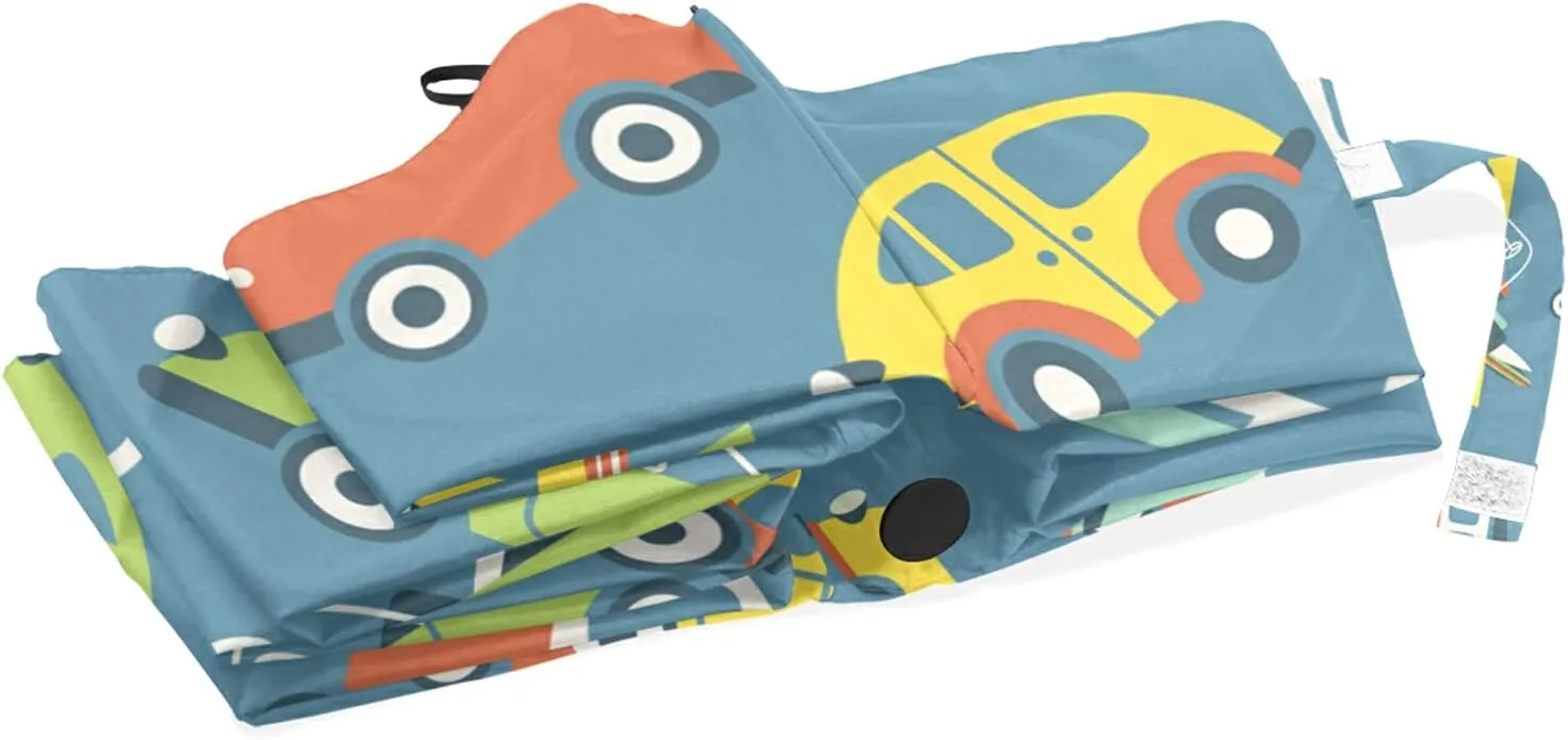 Automatic Folding Umbrella, Portable Strong Travel Rain Umbrella, Auto Open/Close Lightweight Compact Sun Anti-UV Parasol