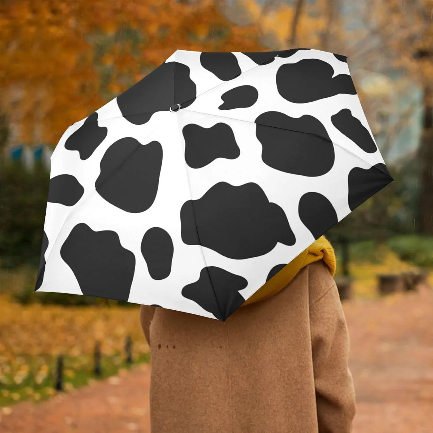 Automatic Lightweight Folding Umbrella, Auto Open/Close Portable Sun Travel Parasol, Compact Anti-UV Strong Rain Umbrella