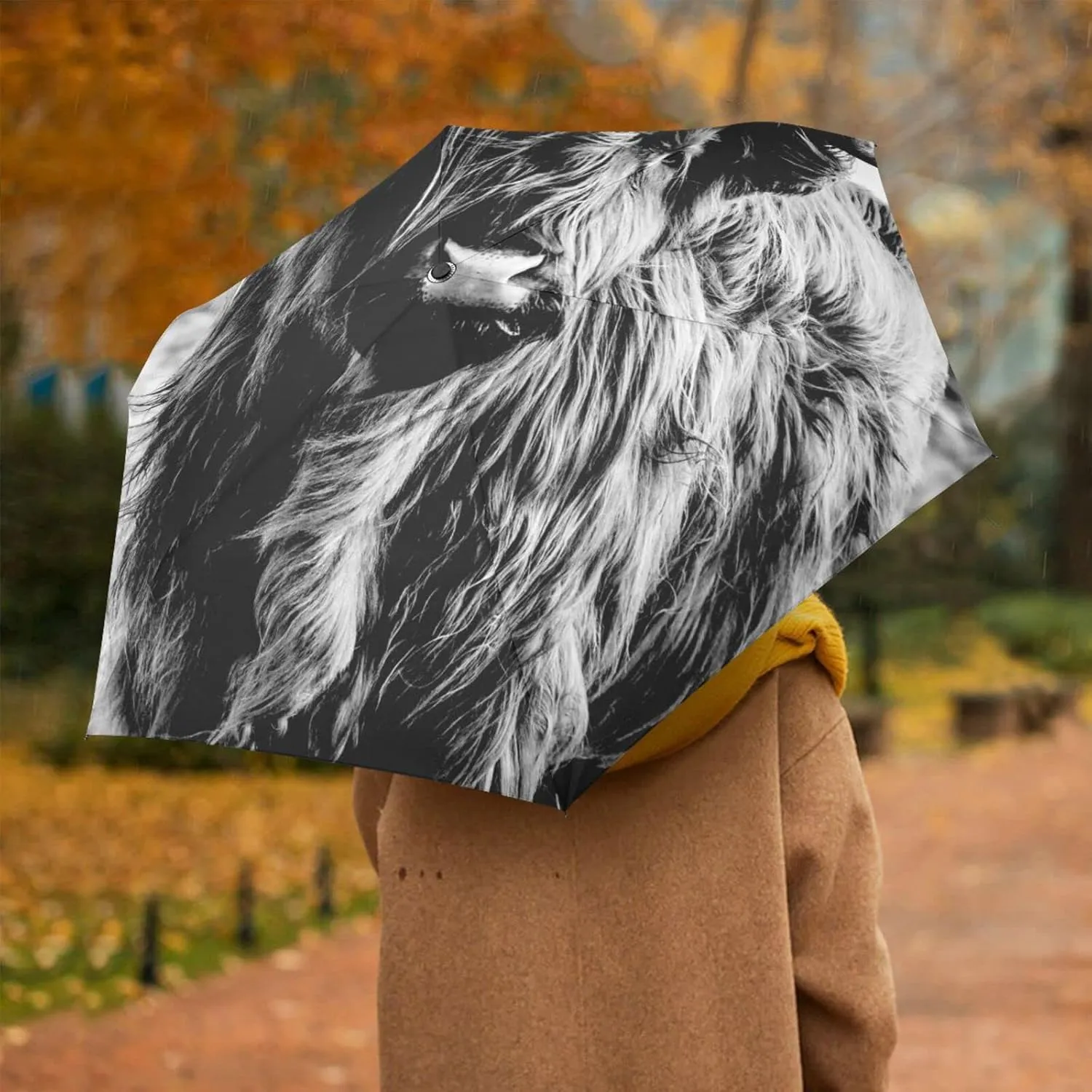 Automatic Lightweight Folding Umbrella, Auto Open/Close Portable Sun Travel Parasol, Compact Anti-UV Strong Rain Umbrella
