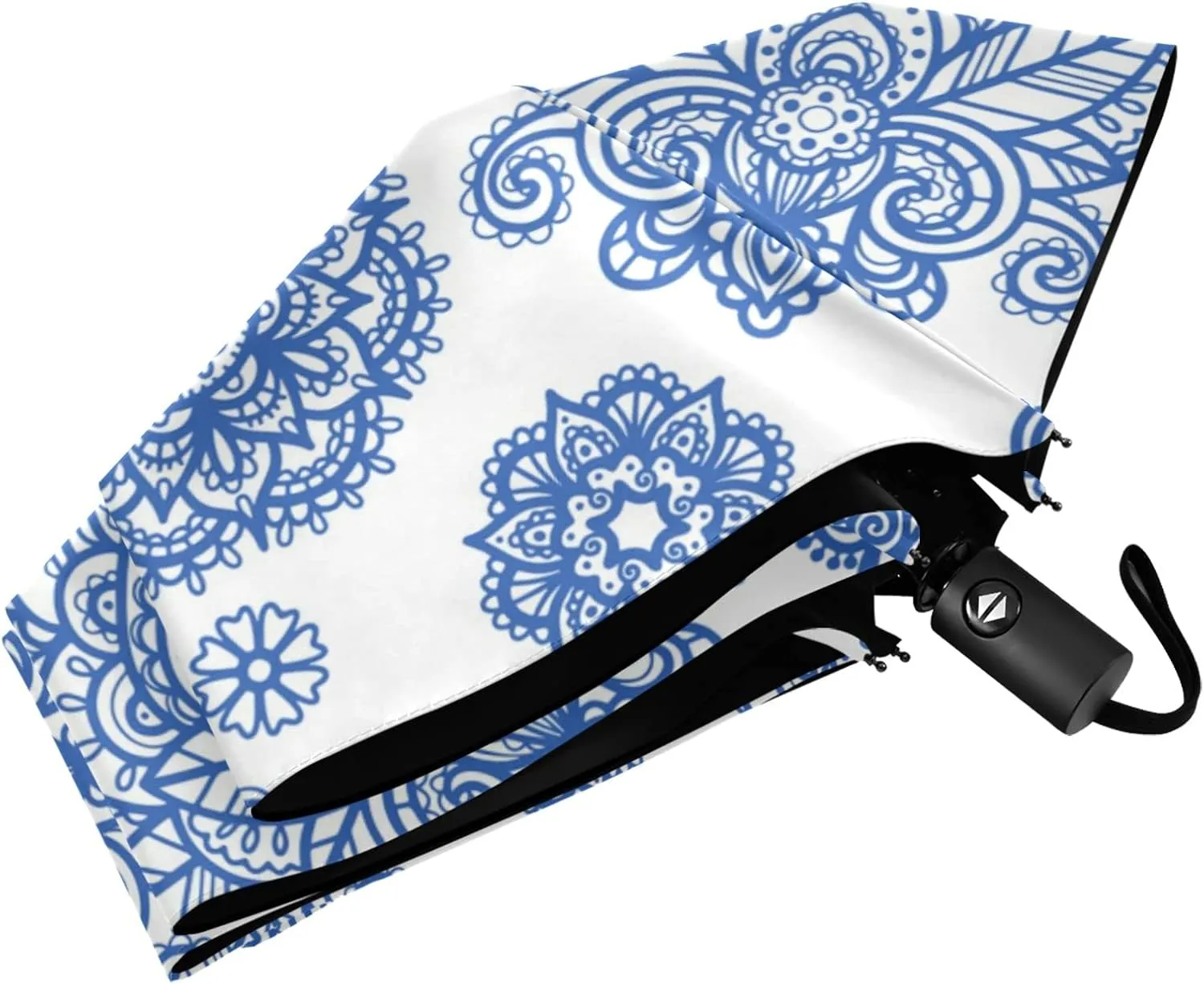 Automatic Lightweight Folding Umbrella, Auto Open/Close Portable Sun Travel Parasol, Compact Anti-UV Strong Rain Umbrella