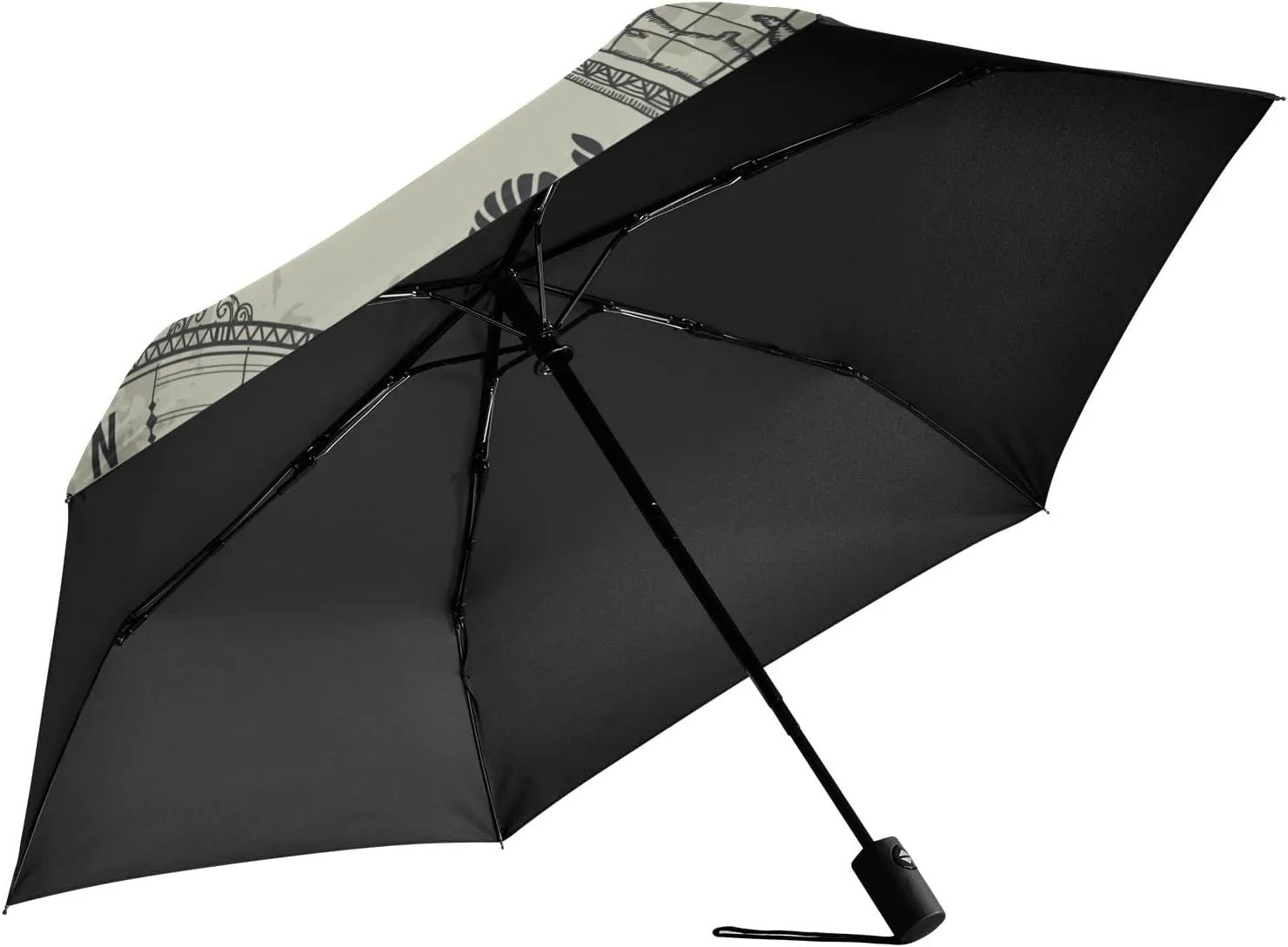 Automatic Lightweight Folding Umbrella, Auto Open/Close Portable Sun Travel Parasol, Compact Anti-UV Strong Rain Umbrella