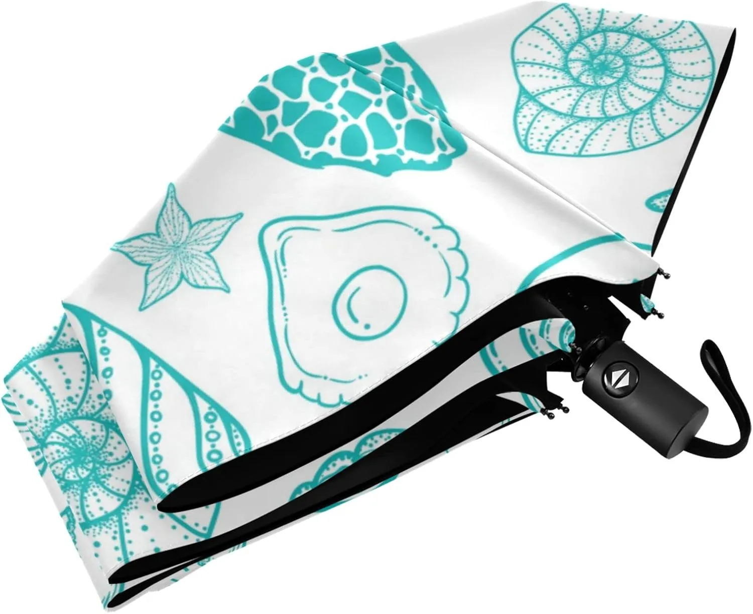 Automatic Lightweight Folding Umbrella, Auto Open/Close Portable Sun Travel Parasol, Compact Anti-UV Strong Rain Umbrella
