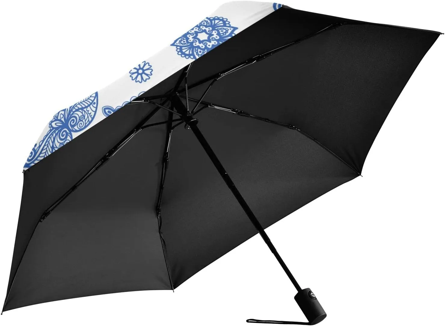 Automatic Lightweight Folding Umbrella, Auto Open/Close Portable Sun Travel Parasol, Compact Anti-UV Strong Rain Umbrella