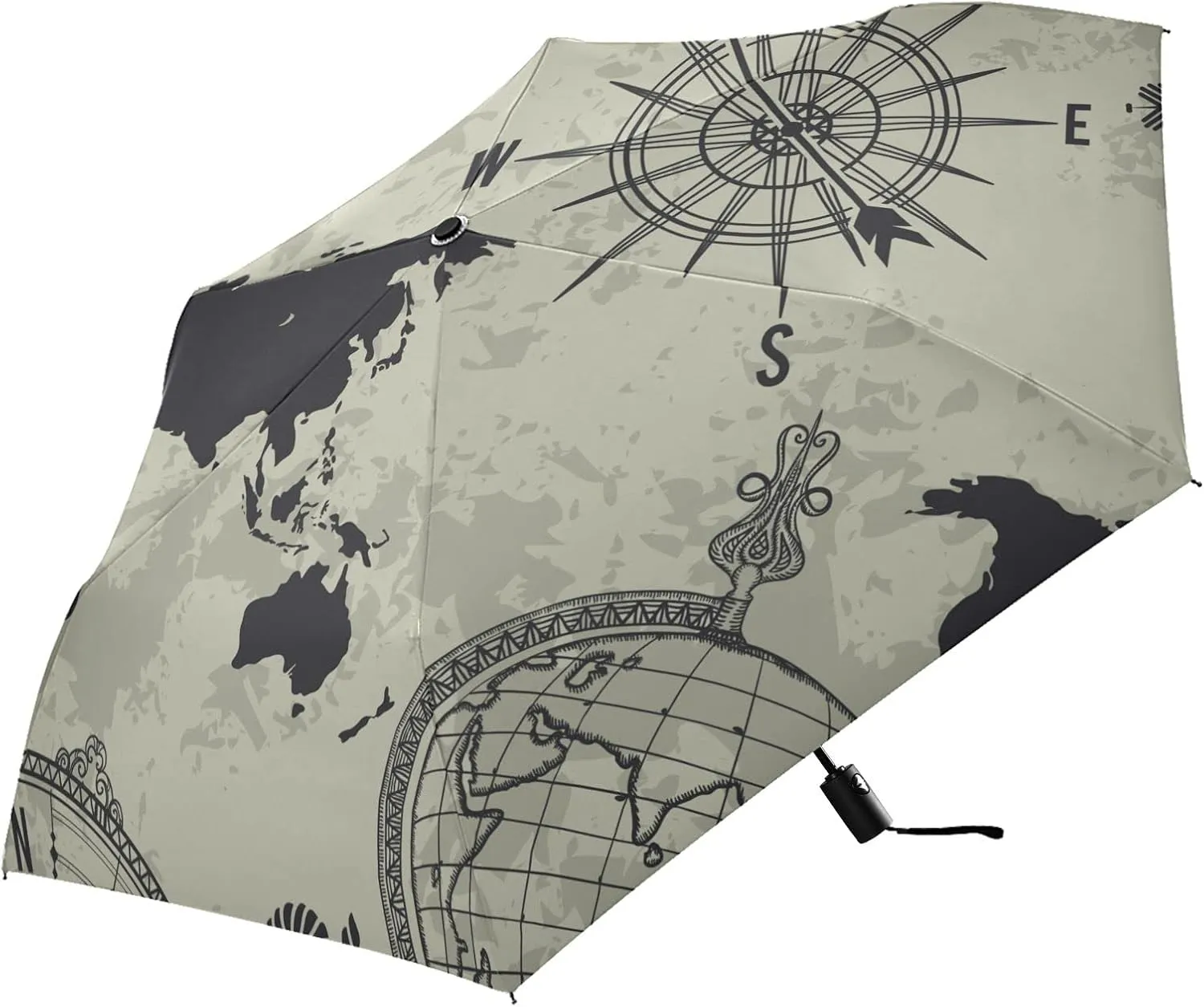 Automatic Lightweight Folding Umbrella, Auto Open/Close Portable Sun Travel Parasol, Compact Anti-UV Strong Rain Umbrella