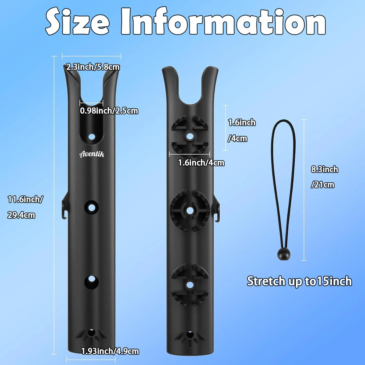 Aventik Tube Fishing Rod Holder Bracket Wall Mounted Boat Side Mount Tool Holder Tube Links with Screws 1/2/3/4/6 Pole Tube Fishing Rod Holders