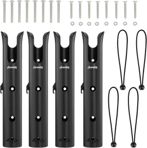 Aventik Tube Fishing Rod Holder Bracket Wall Mounted Boat Side Mount Tool Holder Tube Links with Screws 1/2/3/4/6 Pole Tube Fishing Rod Holders