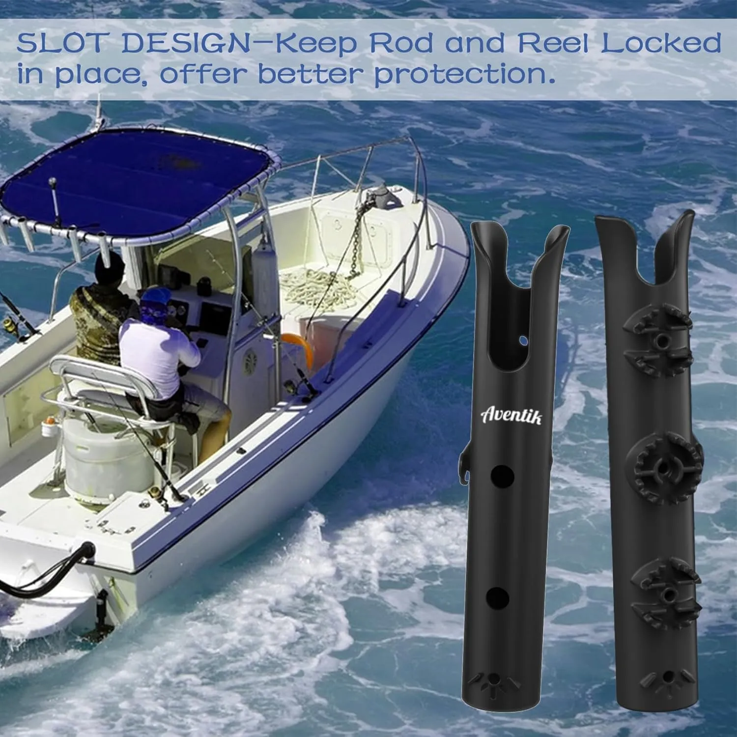 Aventik Tube Fishing Rod Holder Bracket Wall Mounted Boat Side Mount Tool Holder Tube Links with Screws 1/2/3/4/6 Pole Tube Fishing Rod Holders