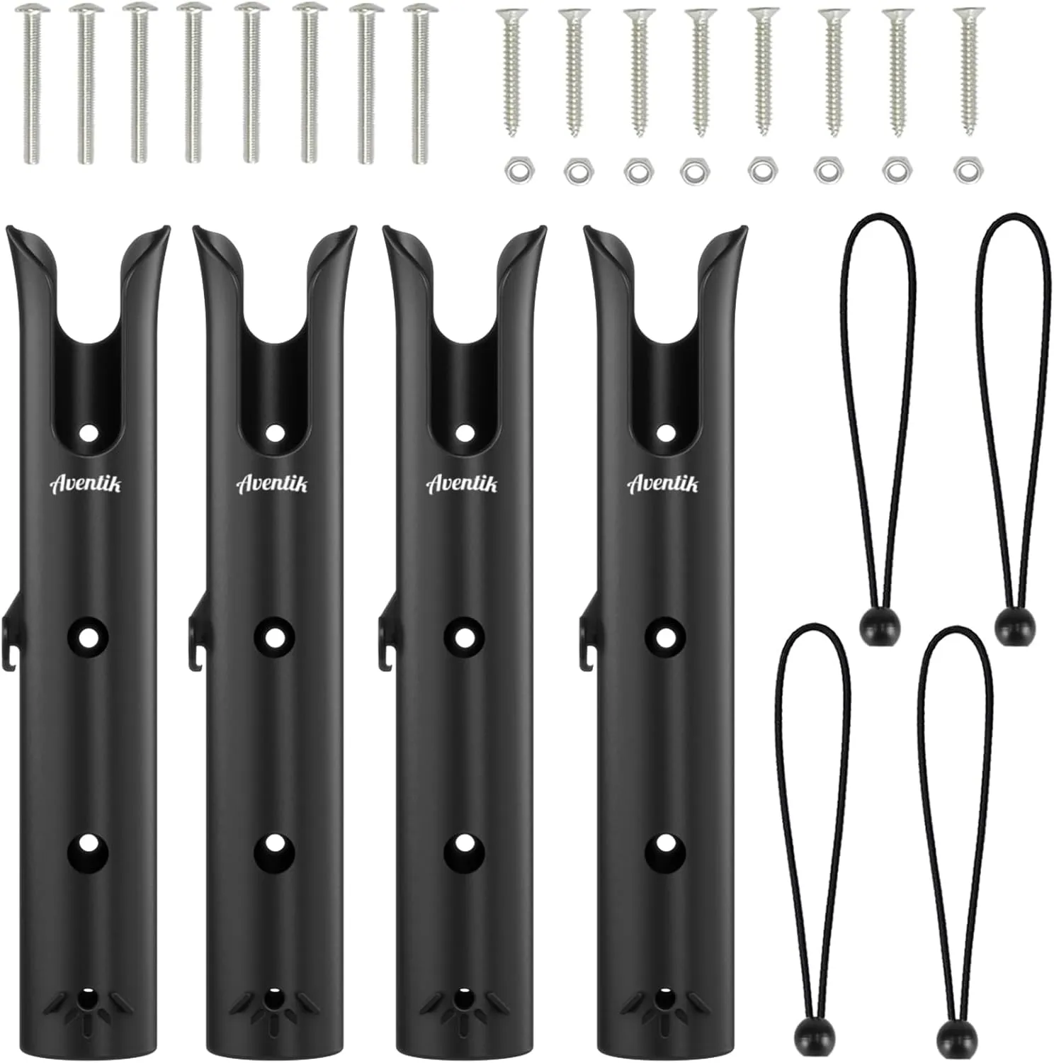 Aventik Tube Fishing Rod Holder Bracket Wall Mounted Boat Side Mount Tool Holder Tube Links with Screws 1/2/3/4/6 Pole Tube Fishing Rod Holders