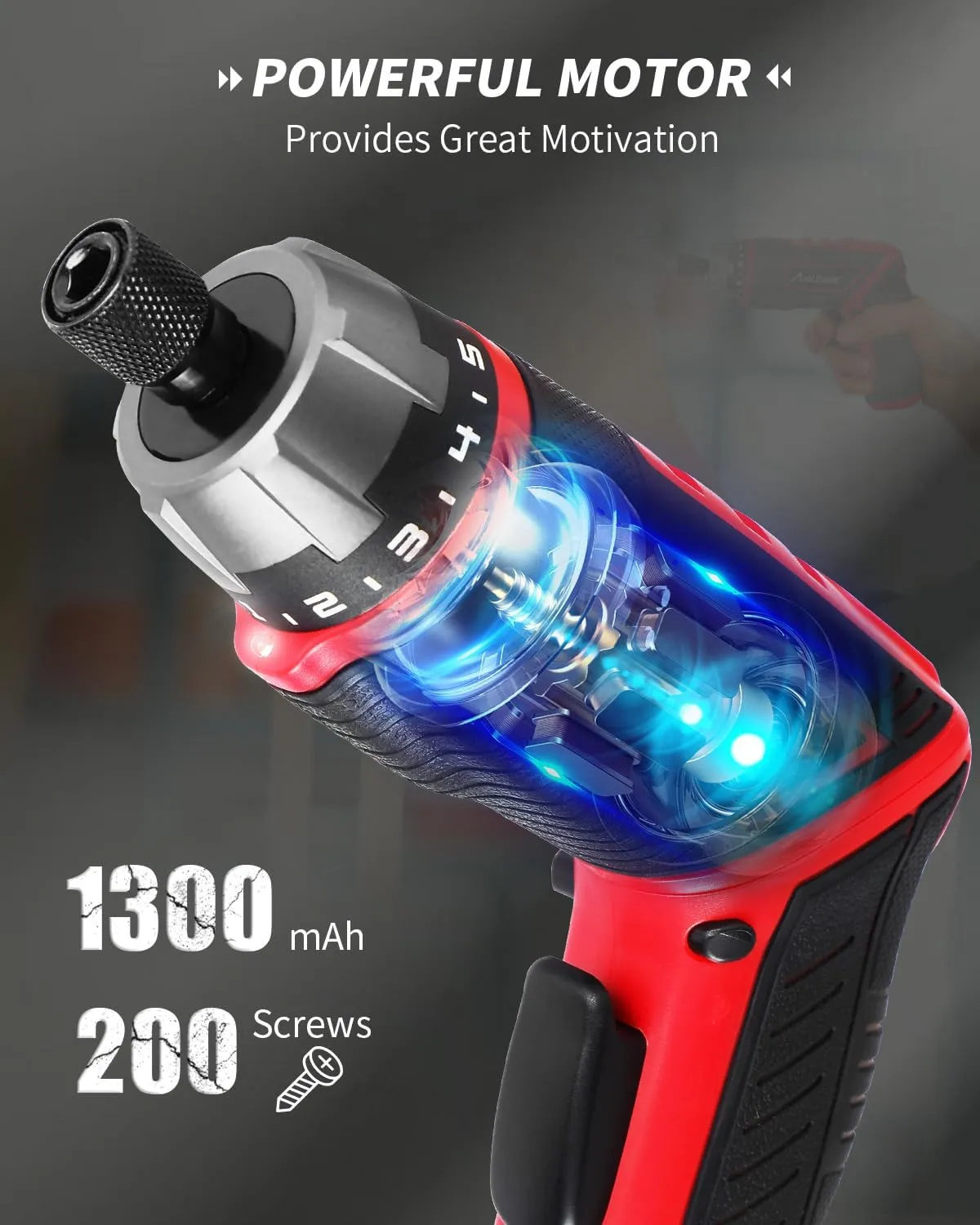 AVID POWER Electric Screwdriver Set Rechargeable 4V Cordless Screwdriver Kit with 44pcs Accessories, 5.65Nm Screw Gun, 5 1 Torque Setting, 2 Position Handle with LED Light