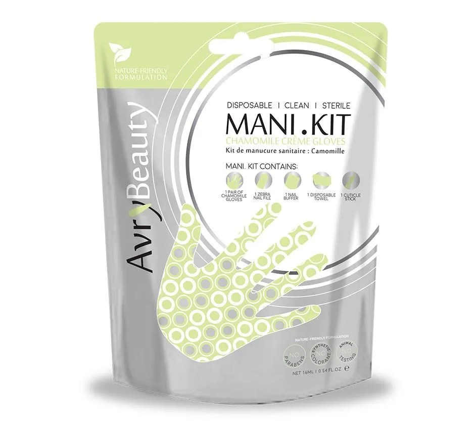Avry All-In-One Disposable MANI Kit with Chamomile Gloves