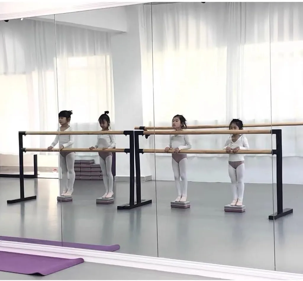 Ballet Barre Household Ballet Rod with Solid Wood Handle, Portable Double-Layer Steel Dance Pole, 3.3-8.2FT, Capable of Supporting 500kg