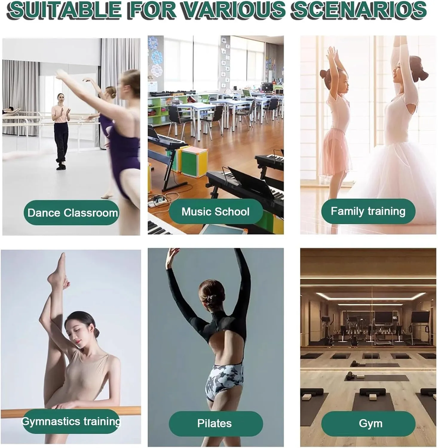 Ballet Barre Household Ballet Rod with Solid Wood Handle, Portable Double-Layer Steel Dance Pole, 3.3-8.2FT, Capable of Supporting 500kg