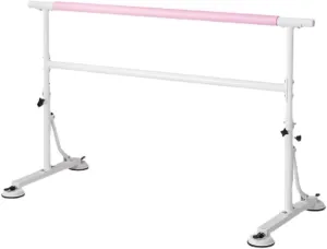 Ballet Barre Mobile Double Layer Ballet Barre with Adjustable Height of 85-110cm, with Comfortable Anti Slip Handle, 2M/6.6FT