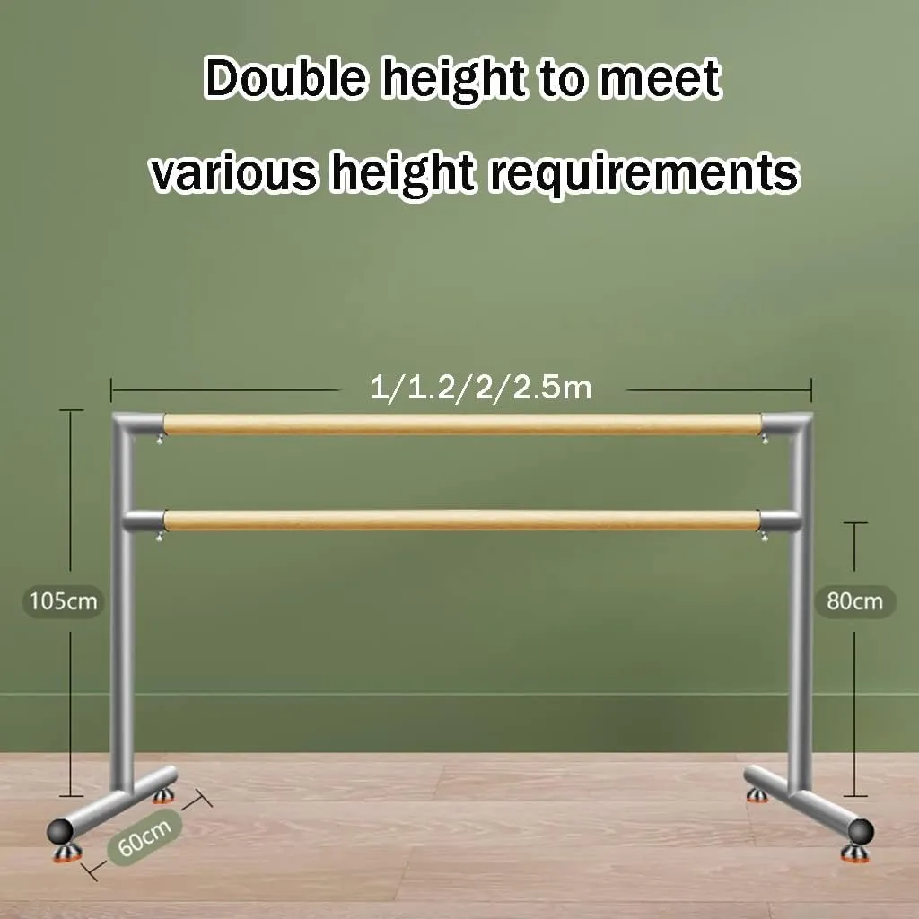 Ballet Barre Portable Double Layer Ballet Barre, Dance Training for Adults and Children, Pilates, Active Exercise (1M/3.3FT)