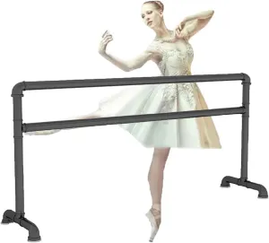 Ballet Barre Steel Ballet Pole, Double Layered Dance Poles in A Household Dance Studio, 3.3-9FT Fitness Training Rod, 1.8M/5.9FT, Black